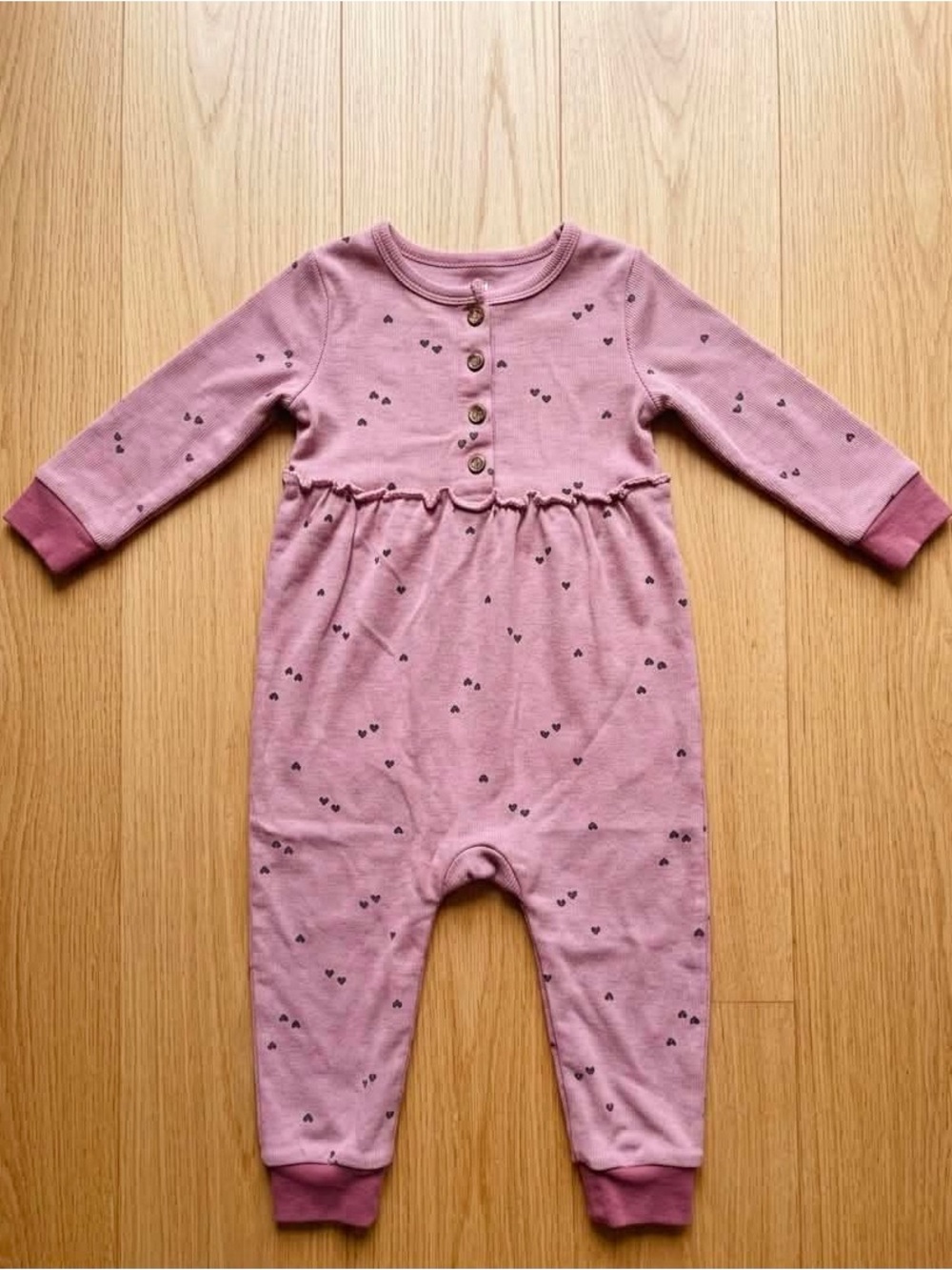 Child Of Mine Mauve Heart-Print Baby One-Piece 18m #